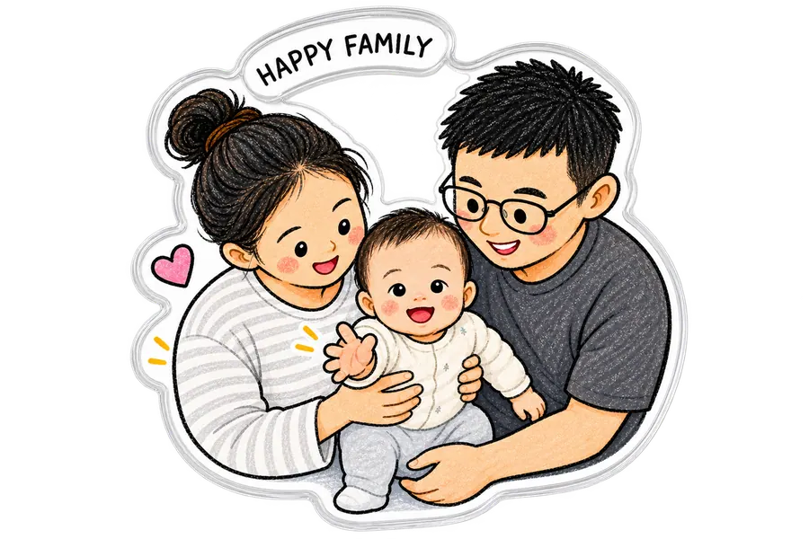 家庭合影Q萌冰箱贴