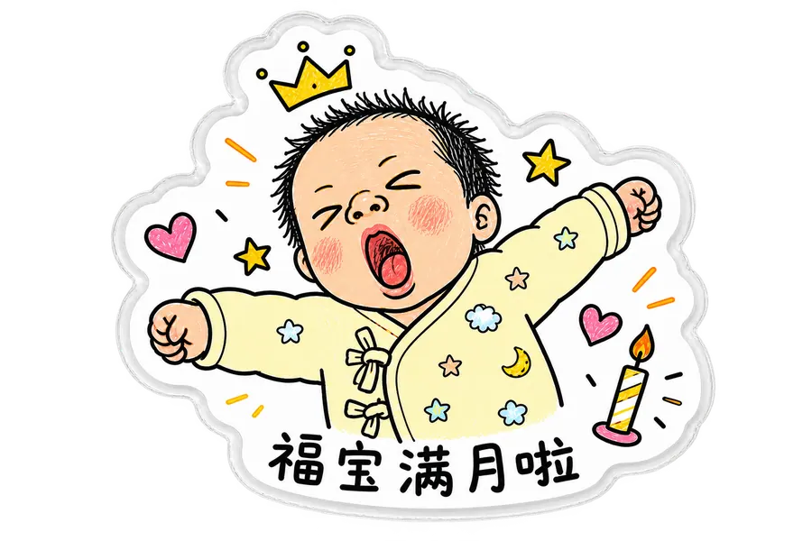 满月纪念Q萌冰箱贴