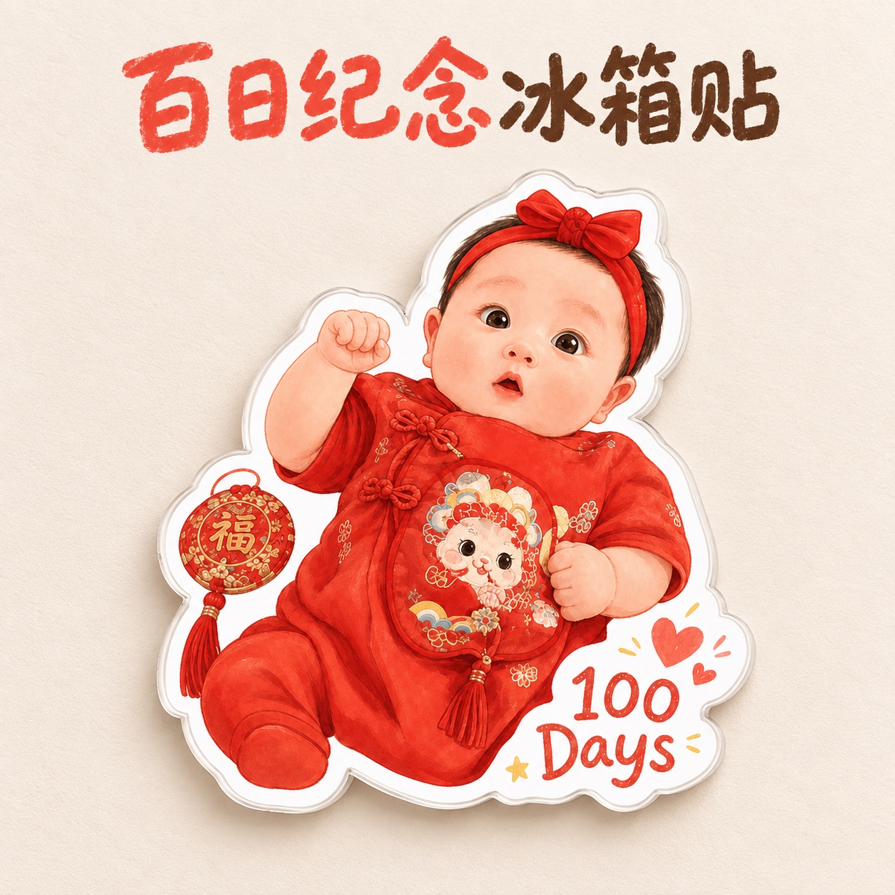 100天纪念Q萌手绘冰箱贴